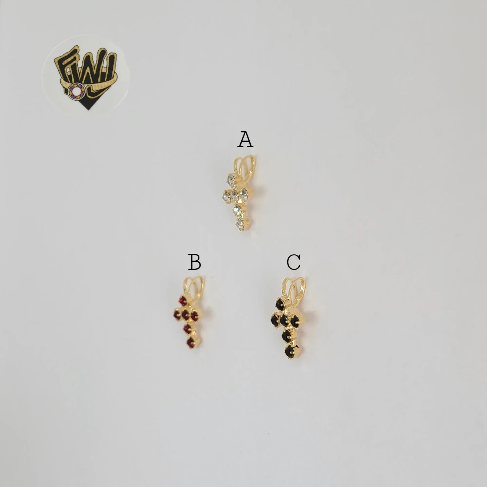 (1-2195-1) Gold Laminate - Zircon Cross Pendants - BGF