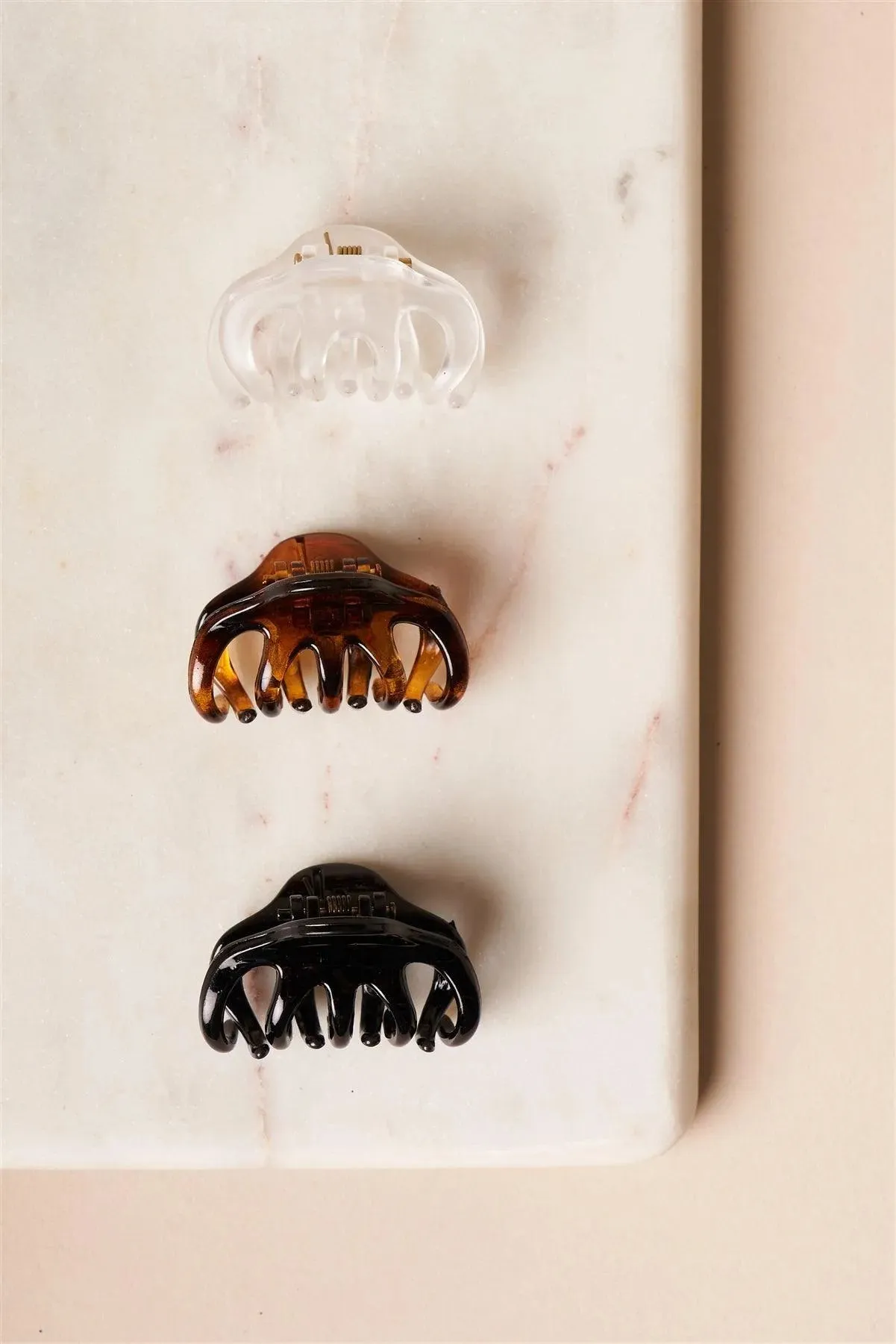 12pcs White-Brown-Black Mini Hair Claw Clips