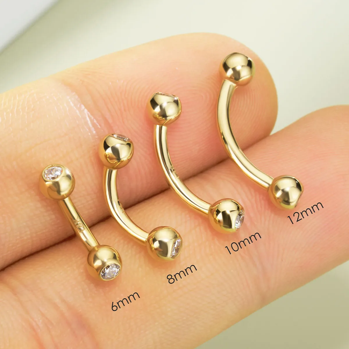14K Solid Gold Belly Button Ring