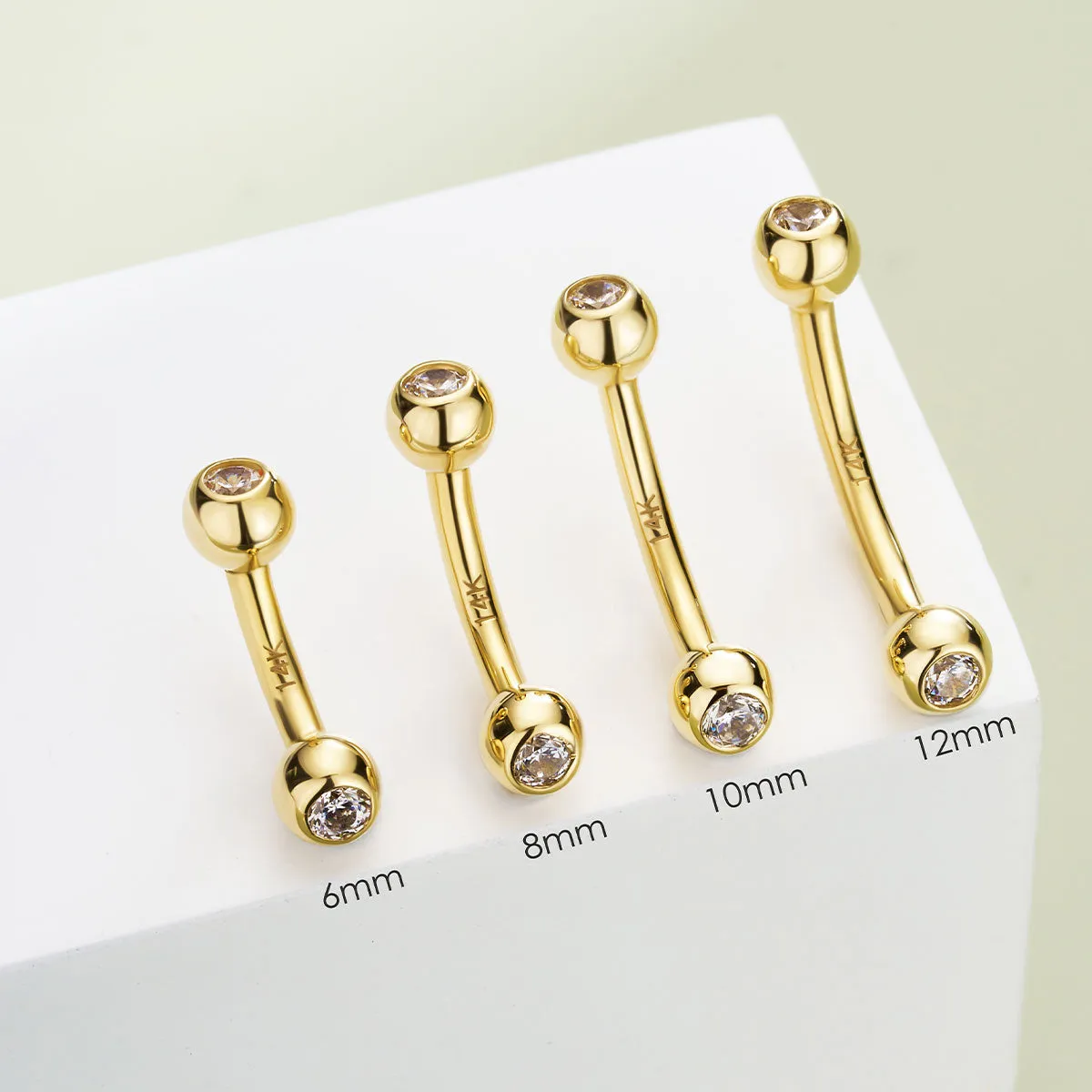 14K Solid Gold Belly Button Ring