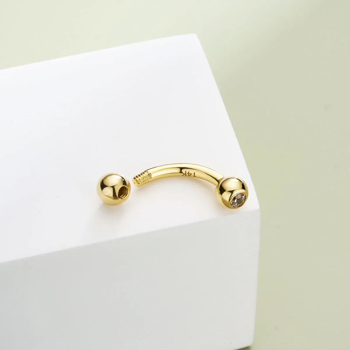 14K Solid Gold Belly Button Ring