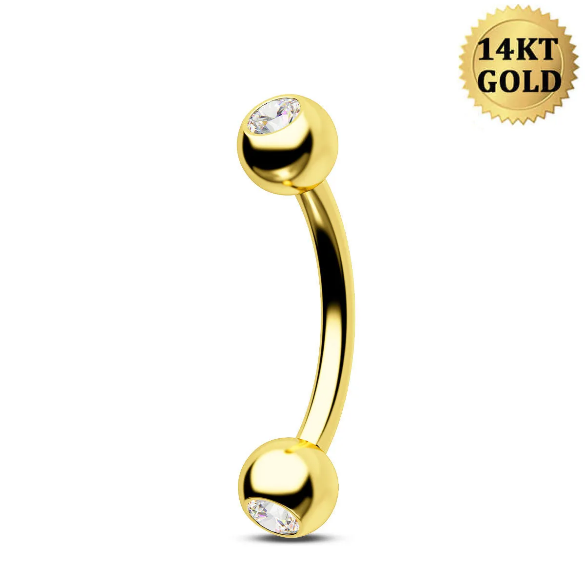 14K Solid Gold Belly Button Ring