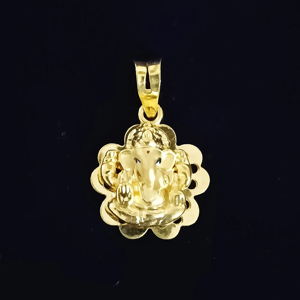 22 KT Gold Unisex Lord Ganesha Pendant (D18)