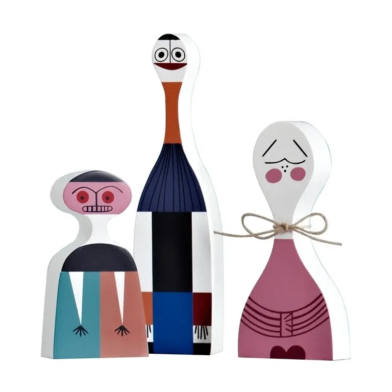 3 Pieces Home Decorative Craft  Wooden Decor Figurines