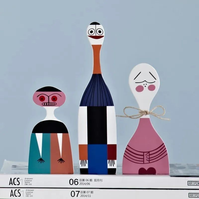 3 Pieces Home Decorative Craft  Wooden Decor Figurines