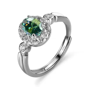 925 Sterling Silver Classic Round Shape Moissanite Ring