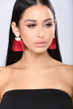 Aletta Earrings - Burgundy