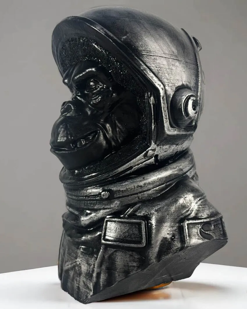 Astro Monkey Ceramic Statue