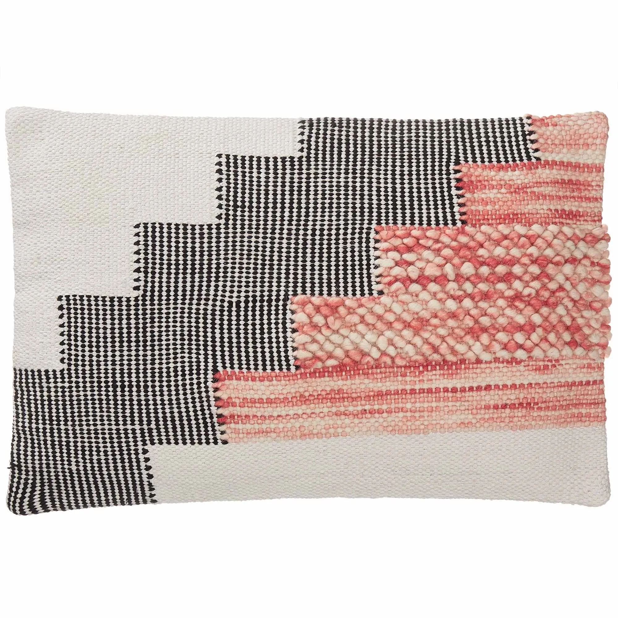Bahadri Cushion [Natural white/Black/Papaya]