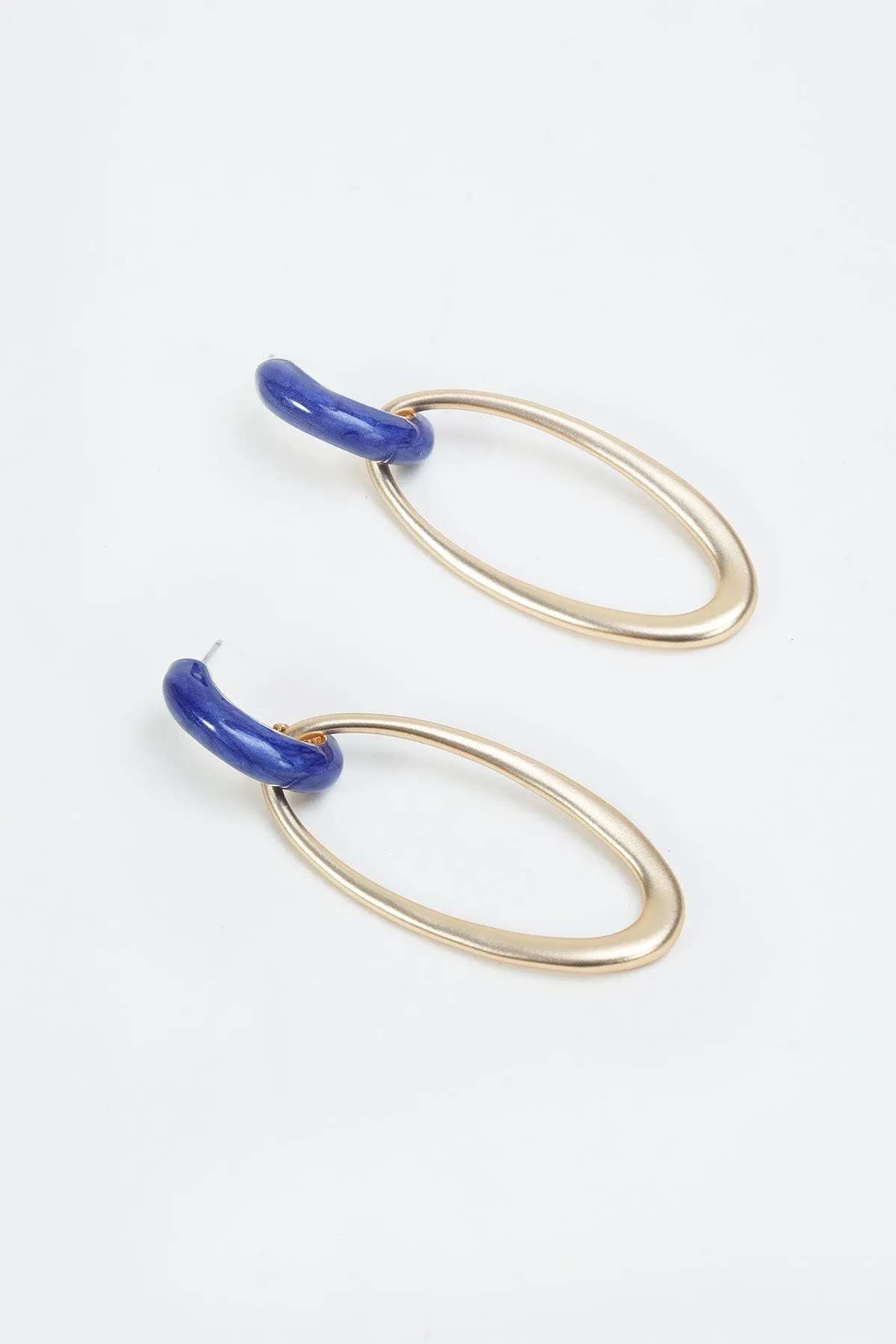 Blue Double Hoop Earrings