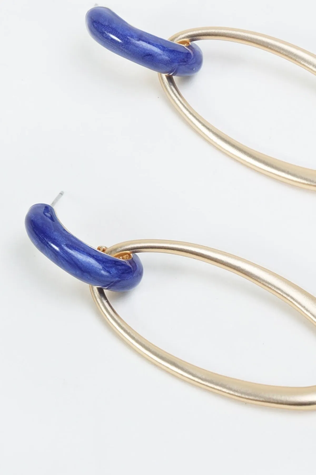 Blue Double Hoop Earrings