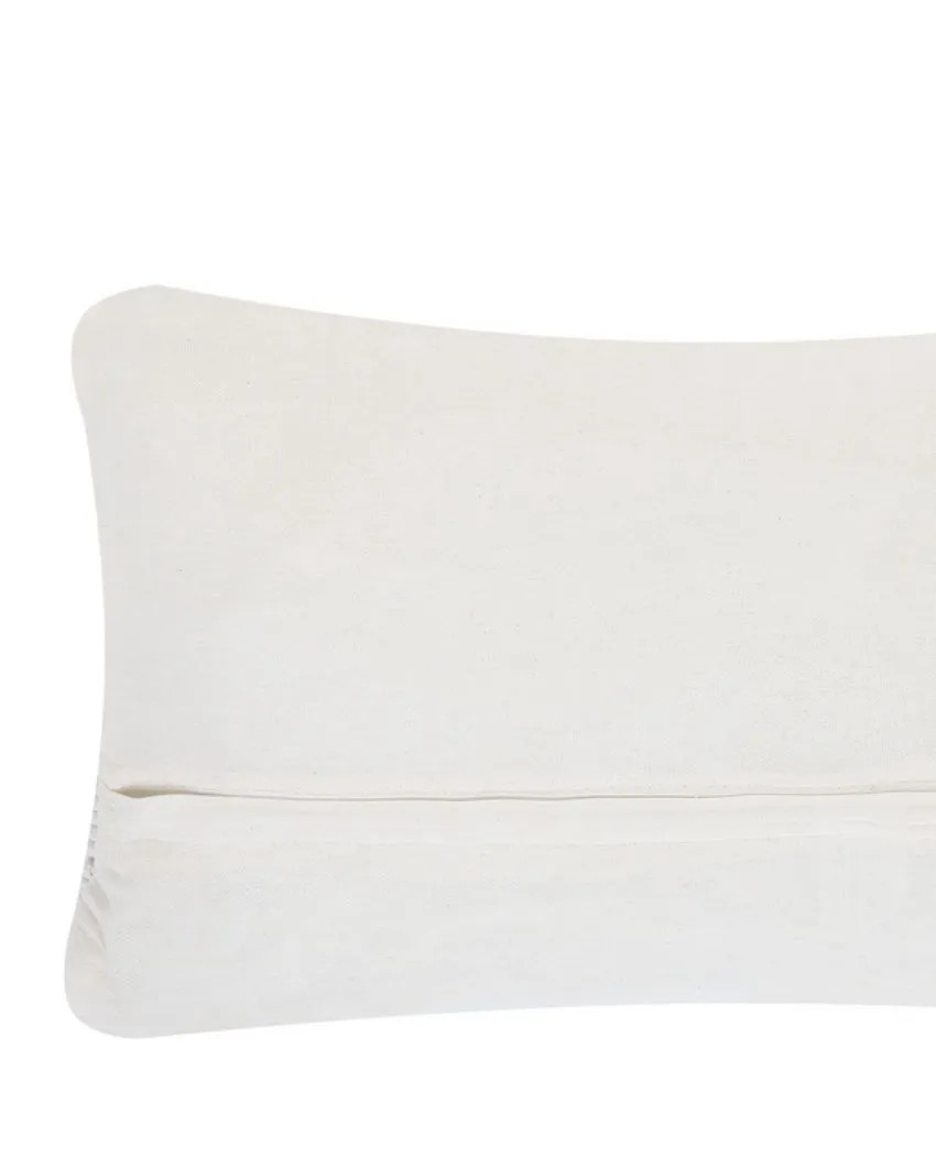 Boho Chic Hand Knotted Macrame Cotton Cushion Cover | 20 x 12 inches