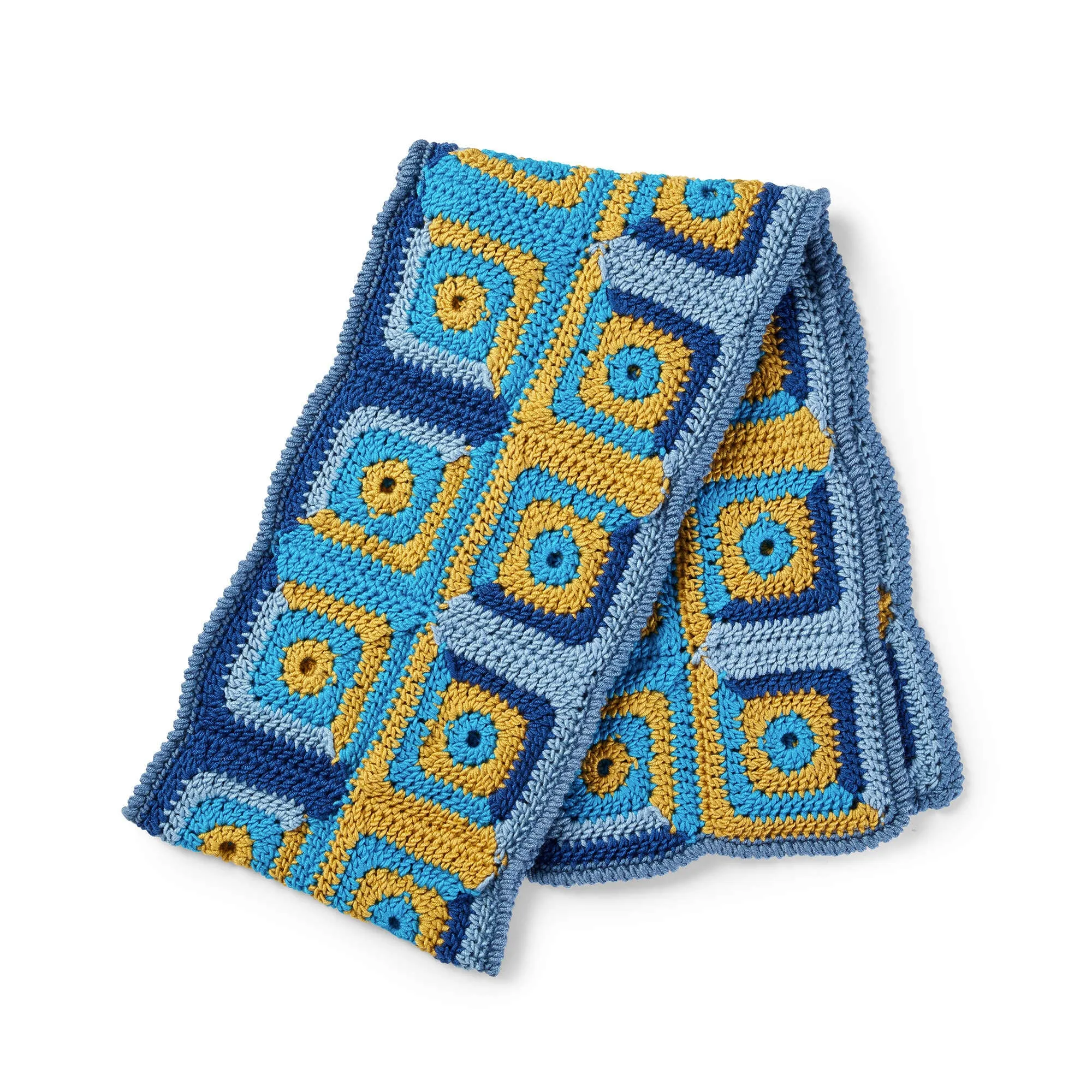 Caron X Pantone Log Cabin Blocks Crochet Scarf