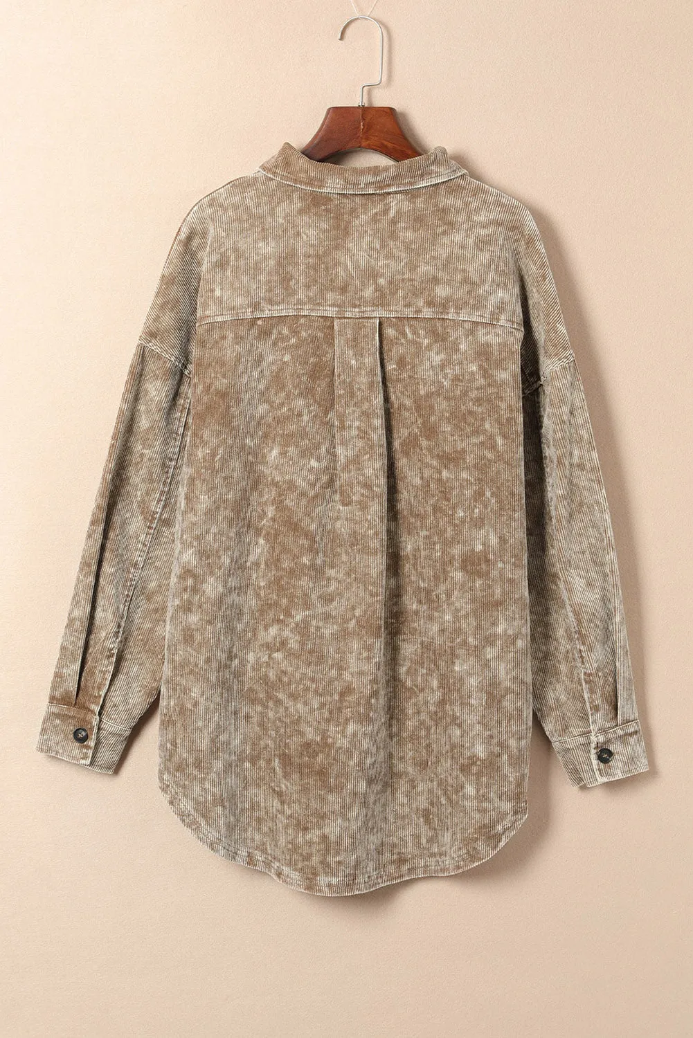 Casual Corduroy Jacket with Tassel Accents