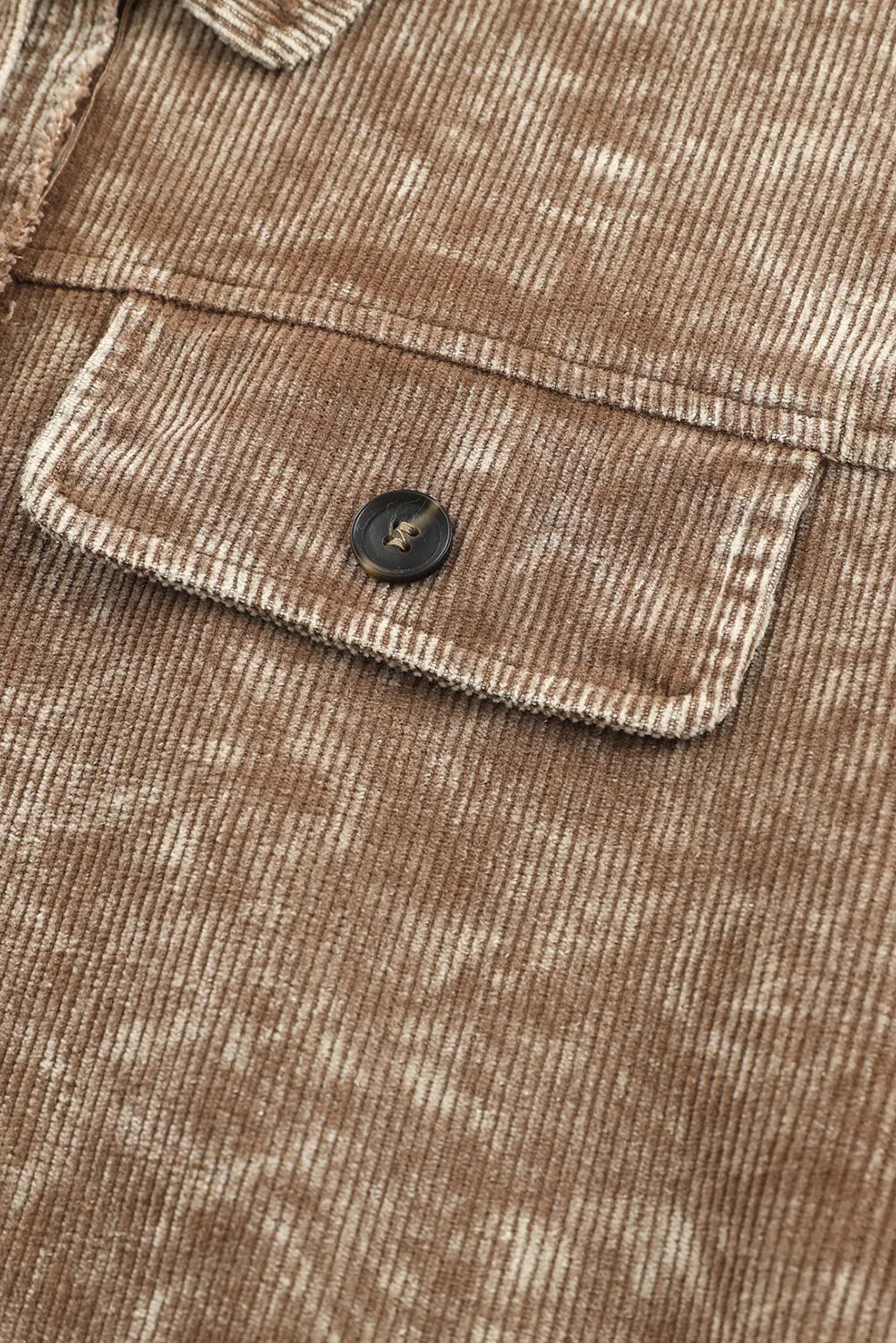 Casual Corduroy Jacket with Tassel Accents