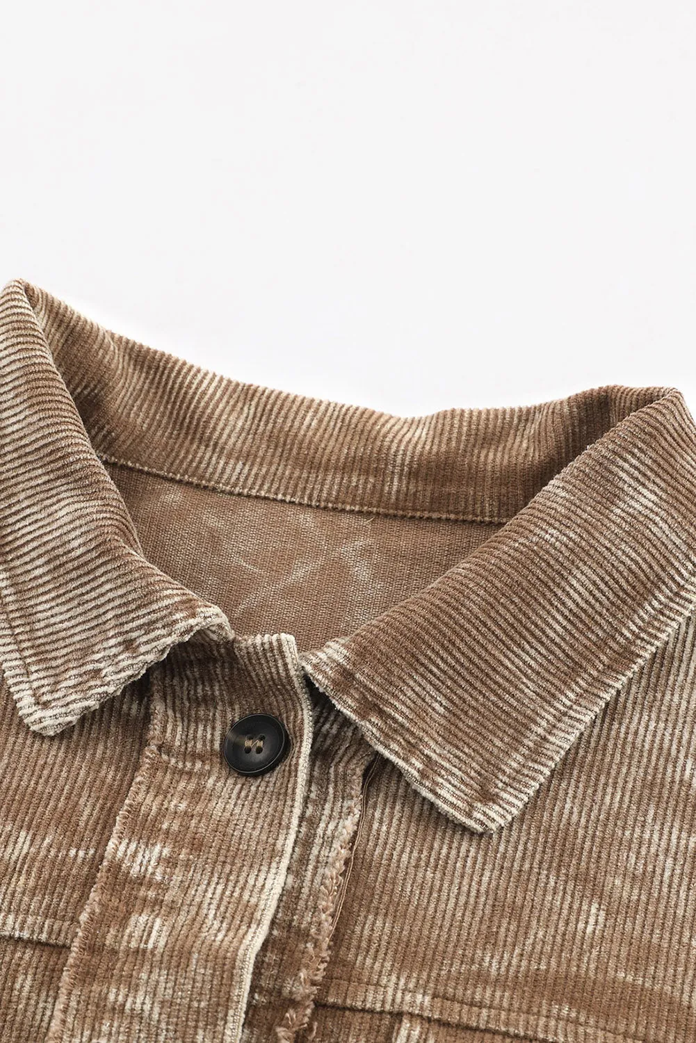 Casual Corduroy Jacket with Tassel Accents