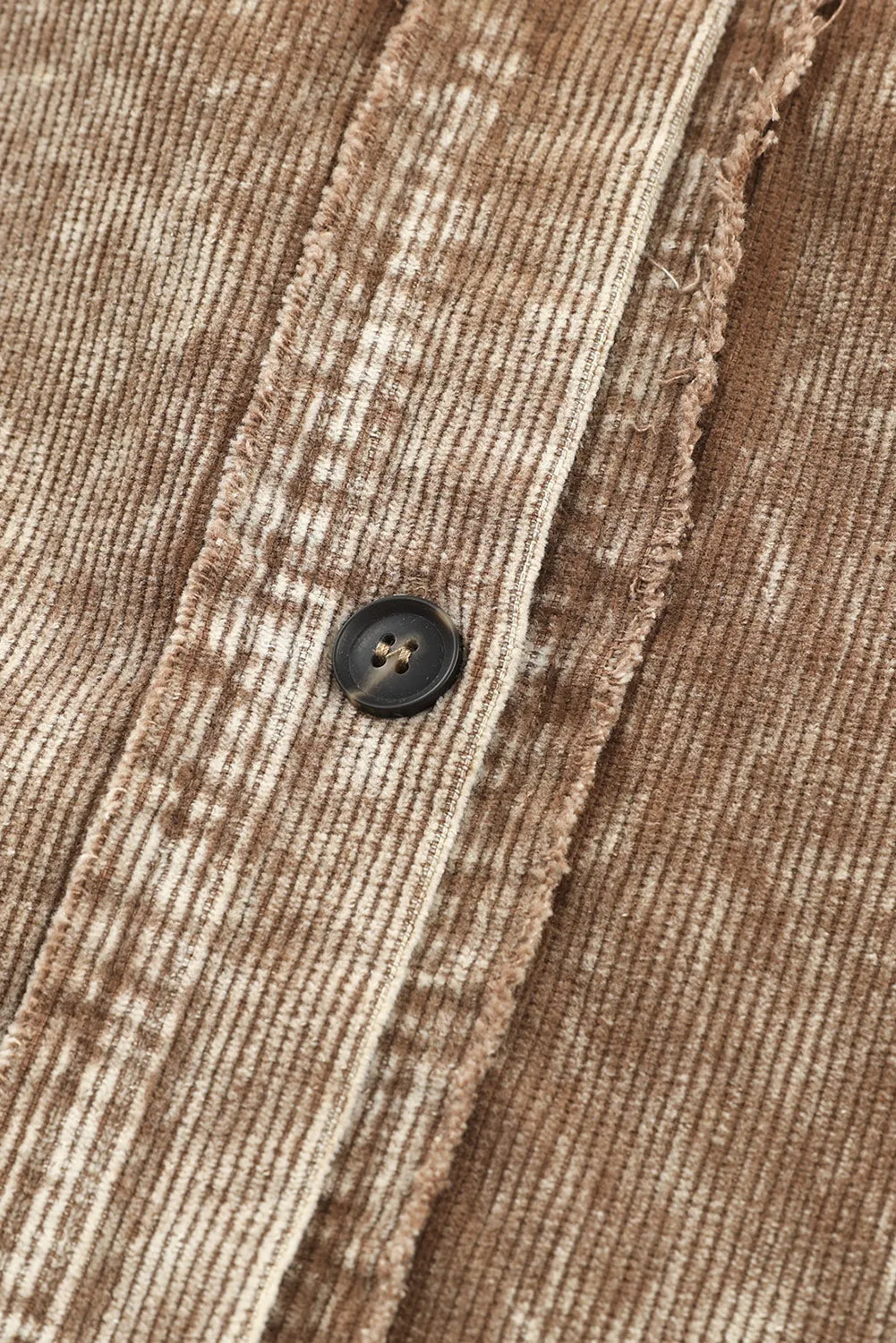 Casual Corduroy Jacket with Tassel Accents