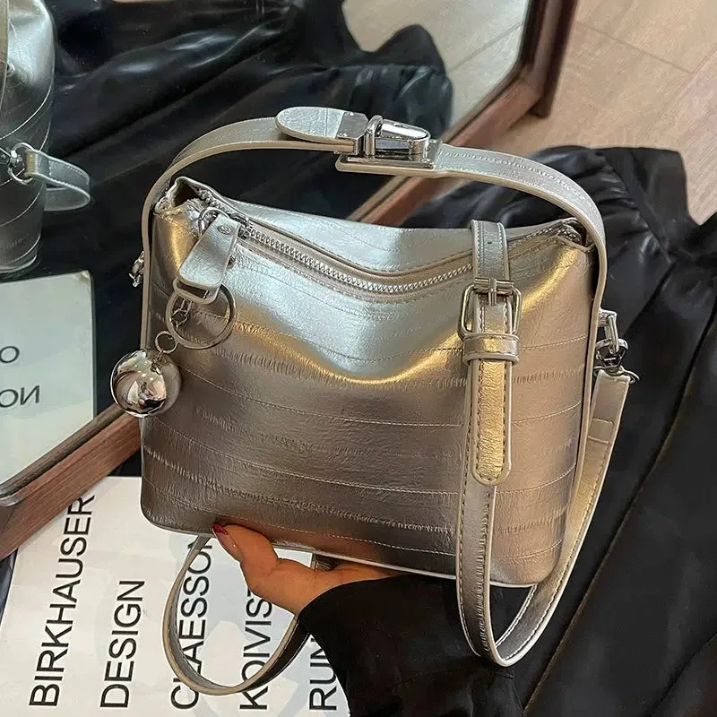 Chain Accents Trendy Shoulder Bag