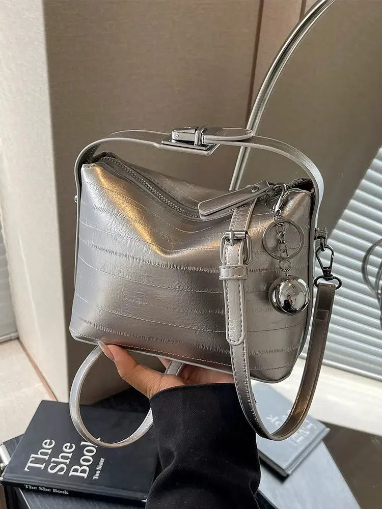 Chain Accents Trendy Shoulder Bag