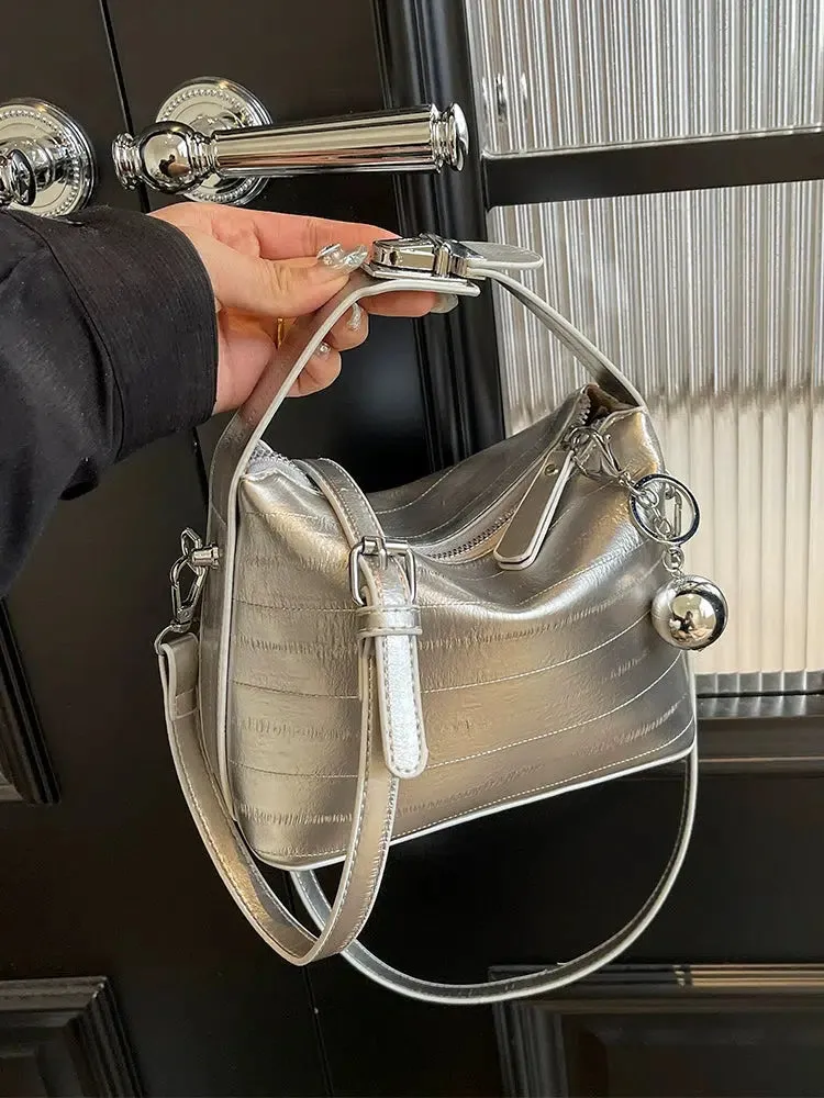 Chain Accents Trendy Shoulder Bag