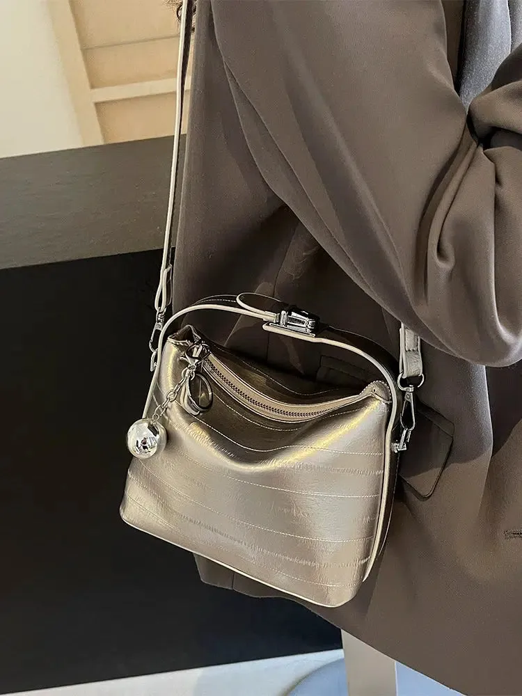 Chain Accents Trendy Shoulder Bag