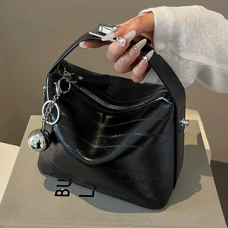 Chain Accents Trendy Shoulder Bag