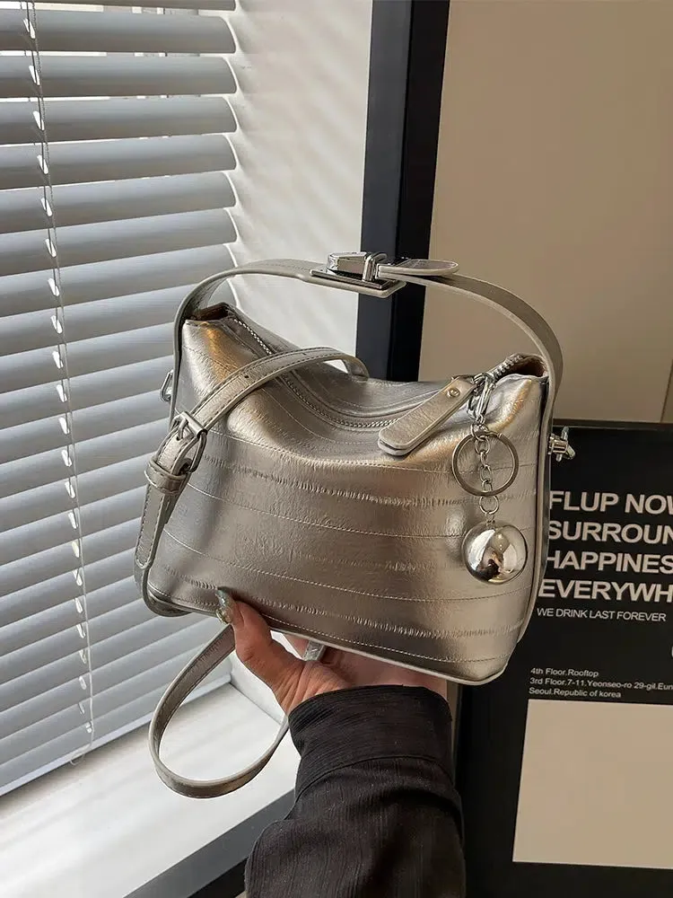Chain Accents Trendy Shoulder Bag