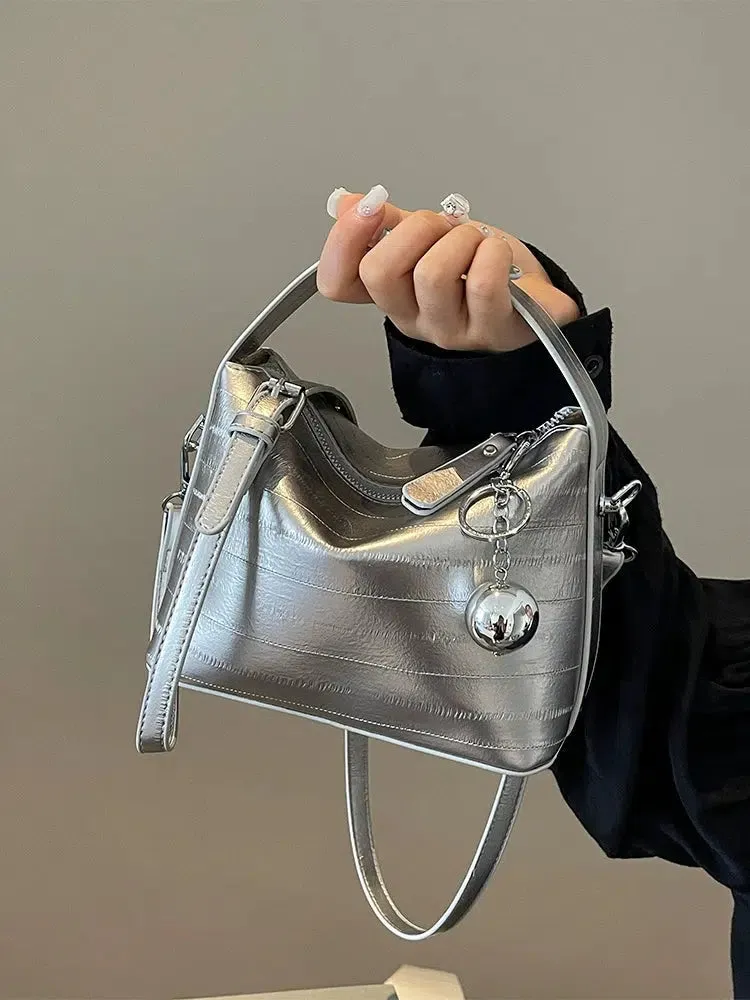 Chain Accents Trendy Shoulder Bag