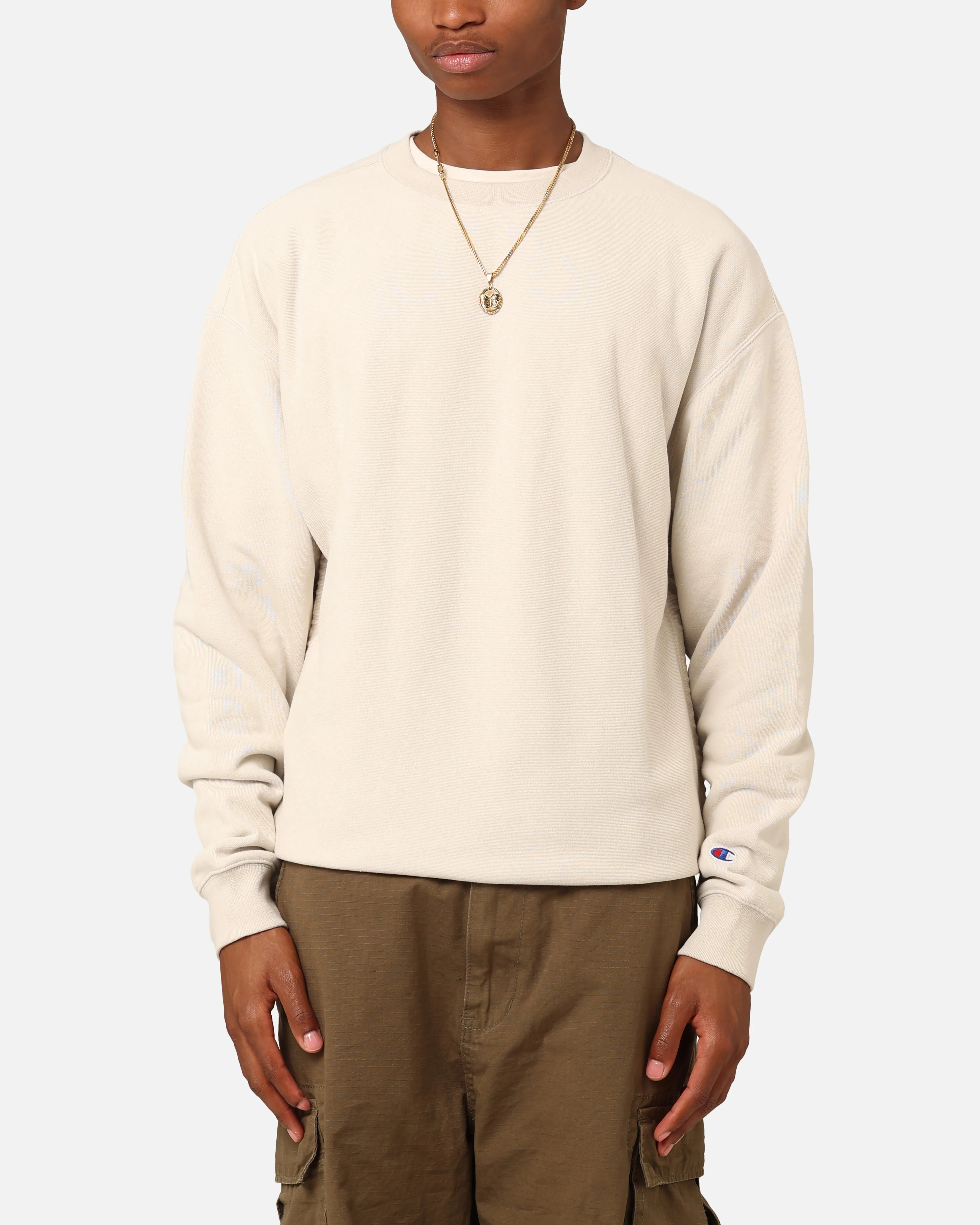 Champion Reverse Weave Terry Tape Crewneck Stone