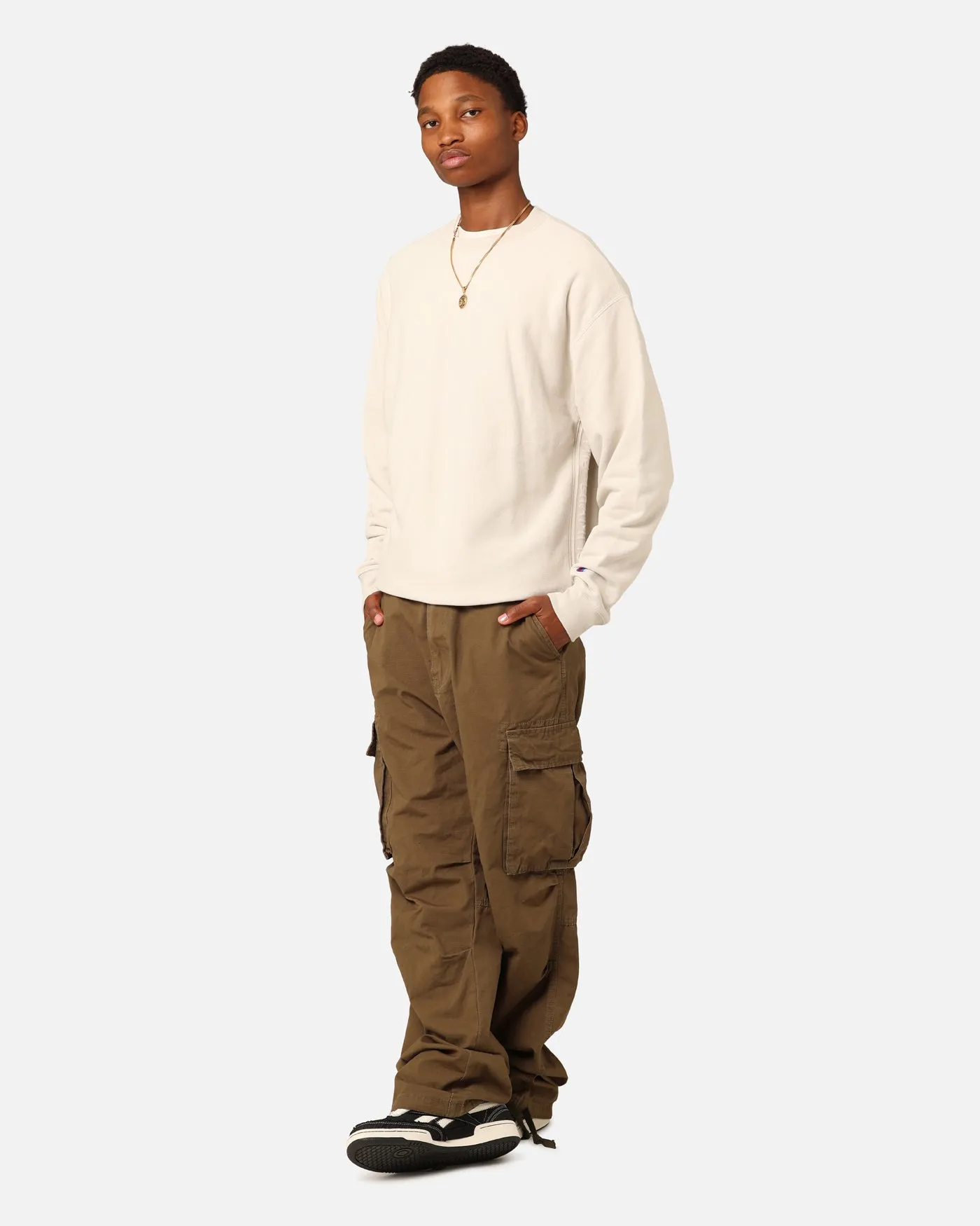 Champion Reverse Weave Terry Tape Crewneck Stone