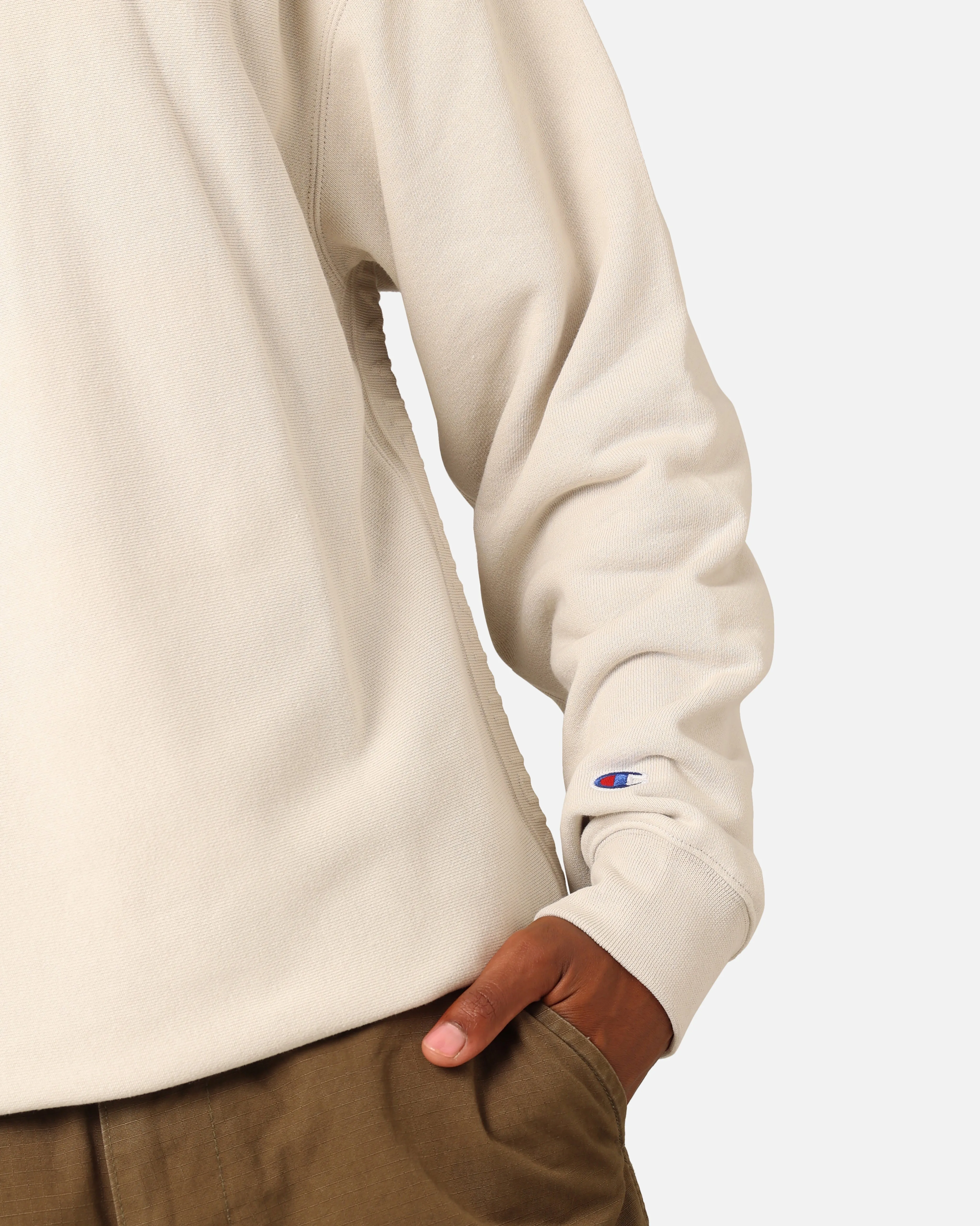 Champion Reverse Weave Terry Tape Crewneck Stone