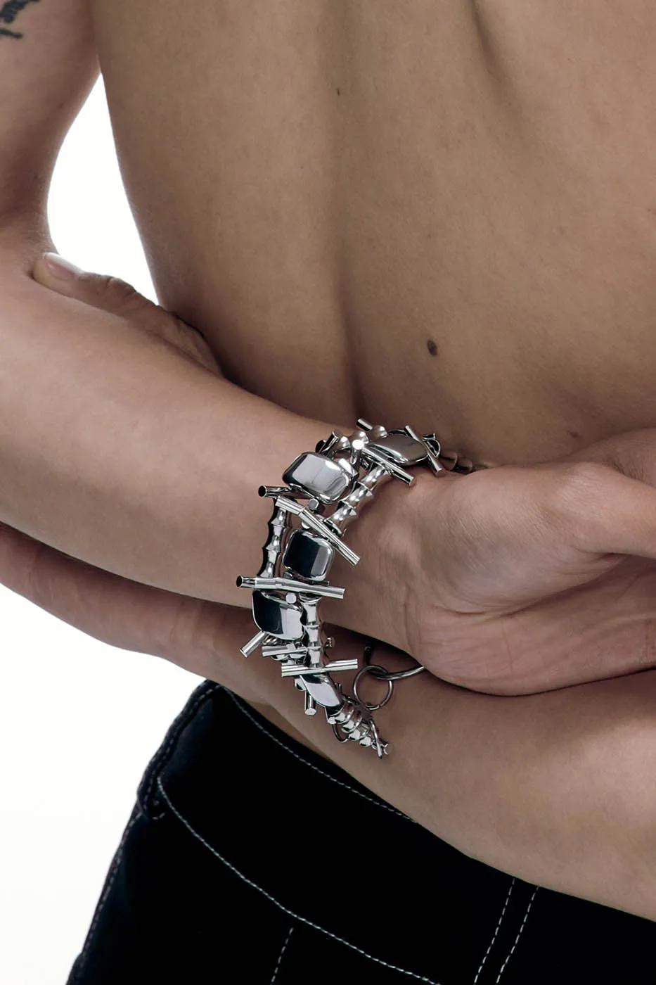 Chrome Assassin Spike Bracelet