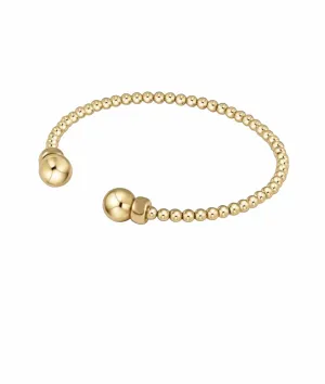 Classic Gold 3mm Bead Cuff - Pearl by E. Newton