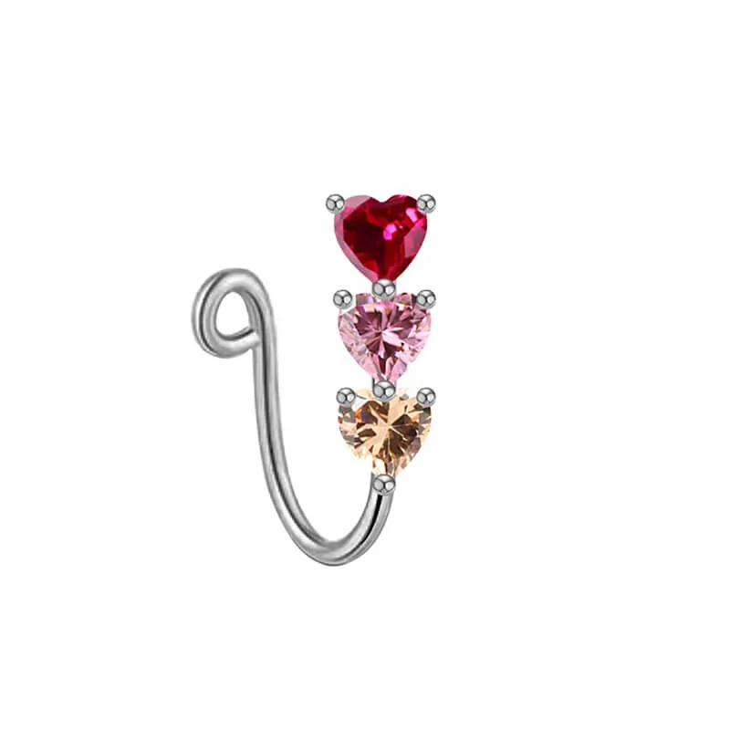 Cross Star Heart Shape Stainless Steel Nose Ring
