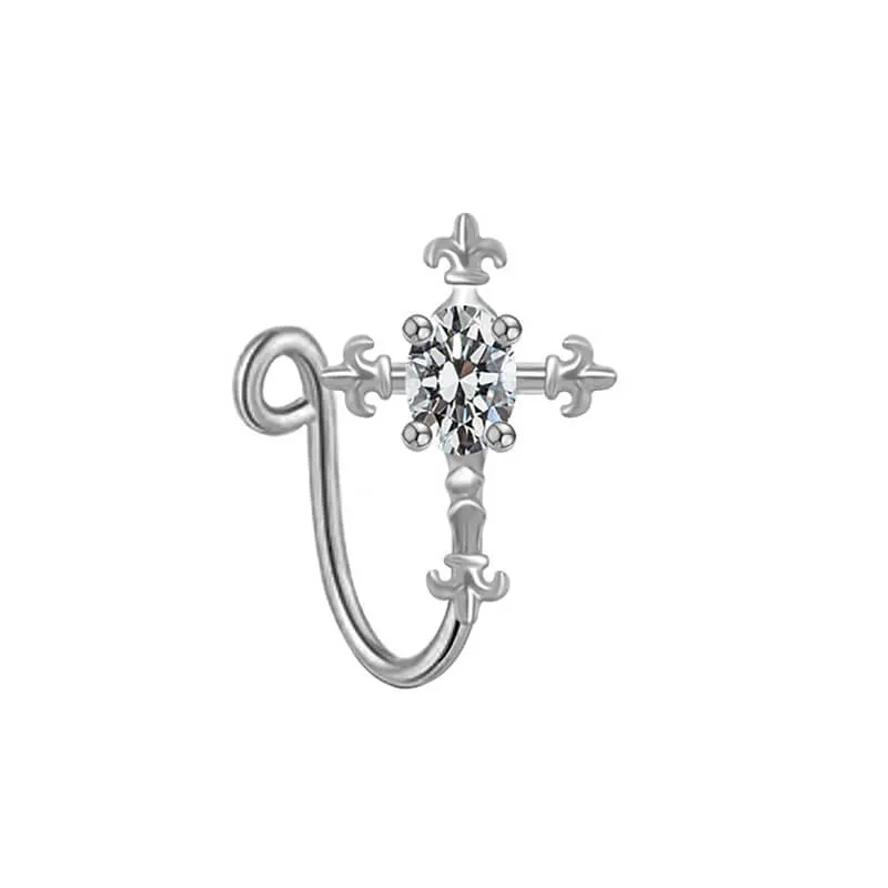 Cross Star Heart Shape Stainless Steel Nose Ring