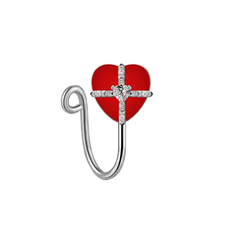 Cross Star Heart Shape Stainless Steel Nose Ring