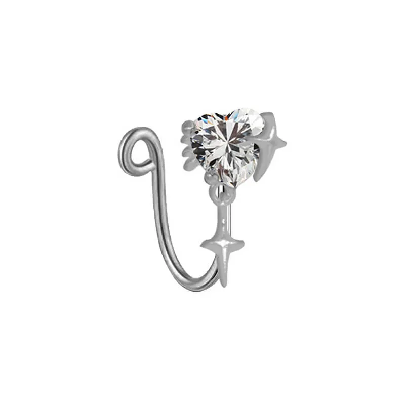 Cross Star Heart Shape Stainless Steel Nose Ring