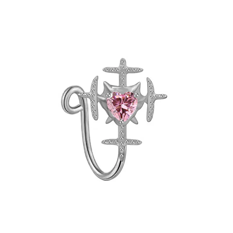 Cross Star Heart Shape Stainless Steel Nose Ring