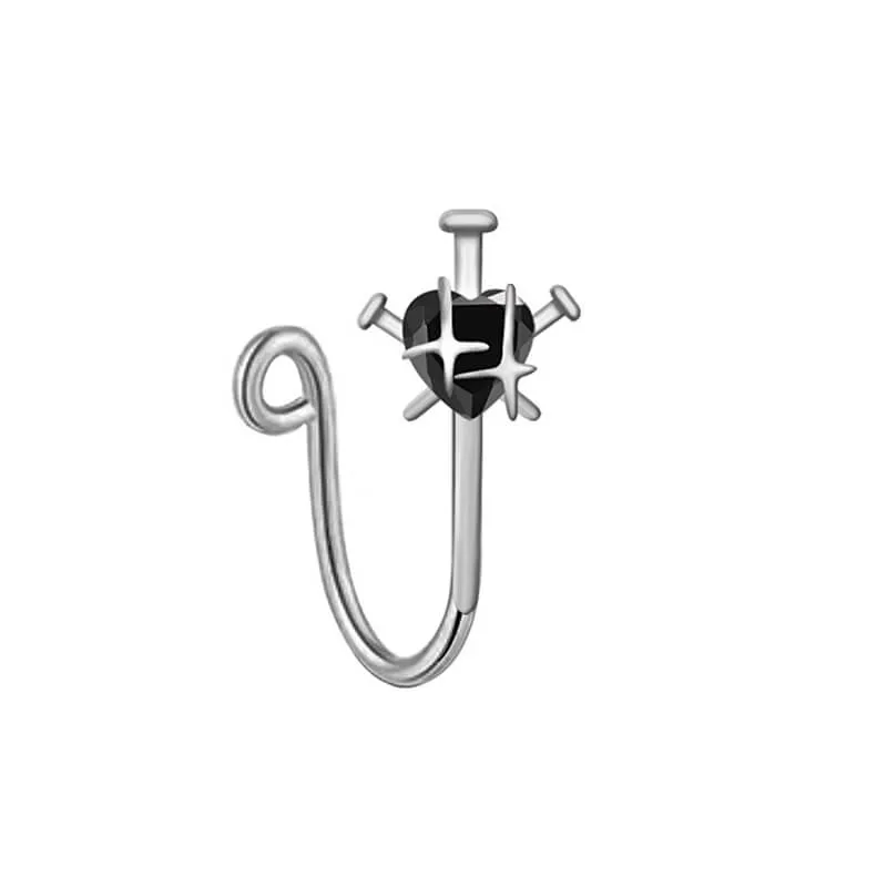 Cross Star Heart Shape Stainless Steel Nose Ring
