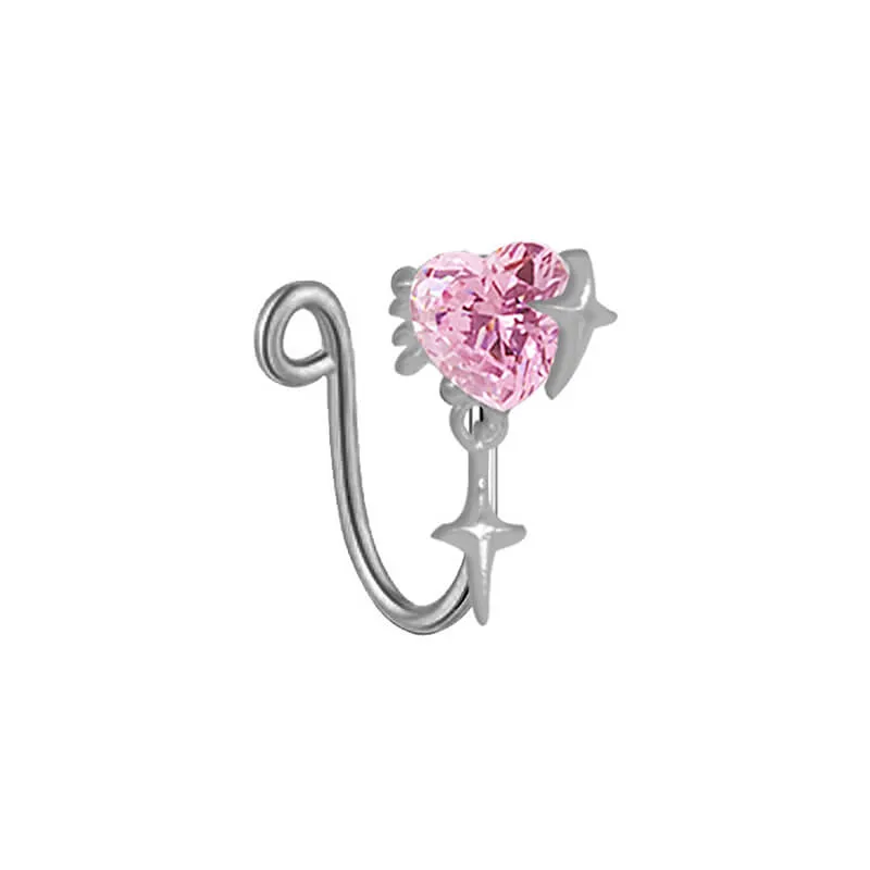 Cross Star Heart Shape Stainless Steel Nose Ring