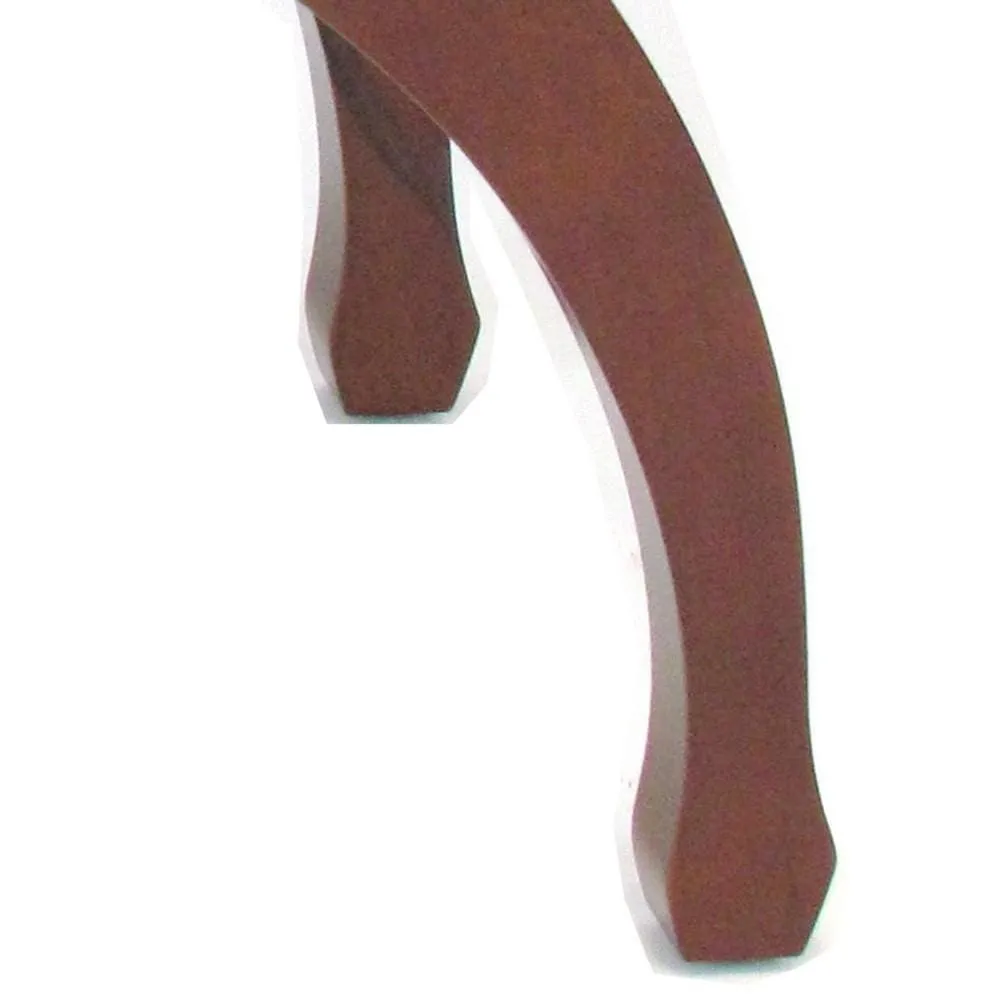 Curved Design Mission Style Stool with Slatted Seating, Brown By Casagear Home