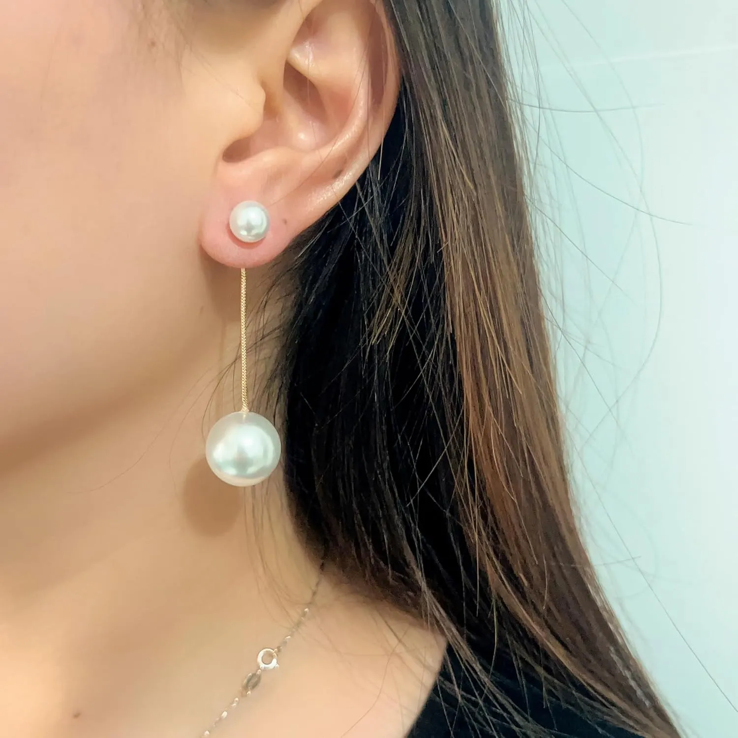 Dainty Boho Pearl Tassel Earrings - Wedding Pearl Chain Earrings for Women