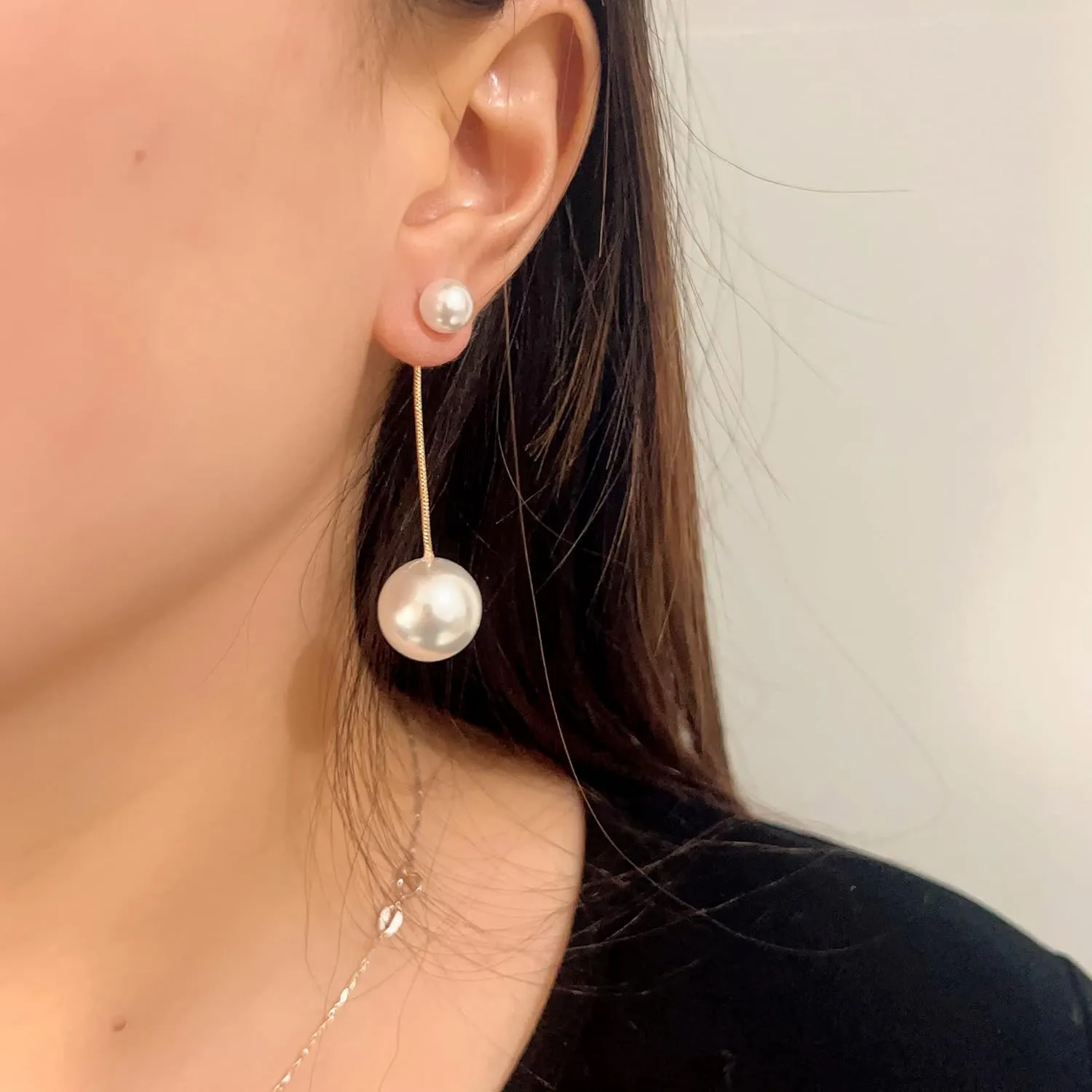 Dainty Boho Pearl Tassel Earrings - Wedding Pearl Chain Earrings for Women