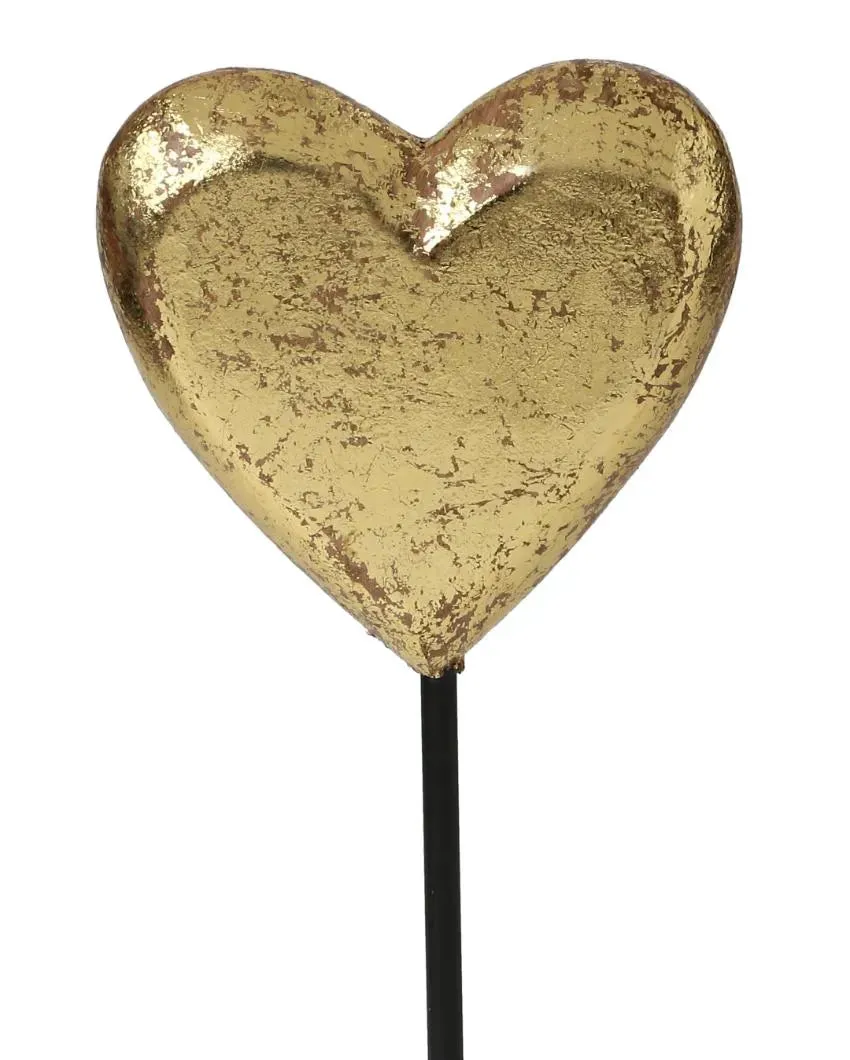 Distress Finish Gold Foiled Heart Showpiece | Single