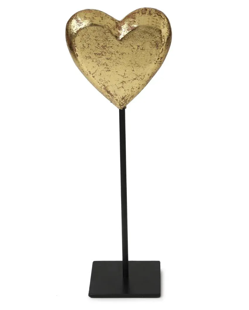 Distress Finish Gold Foiled Heart Showpiece | Single