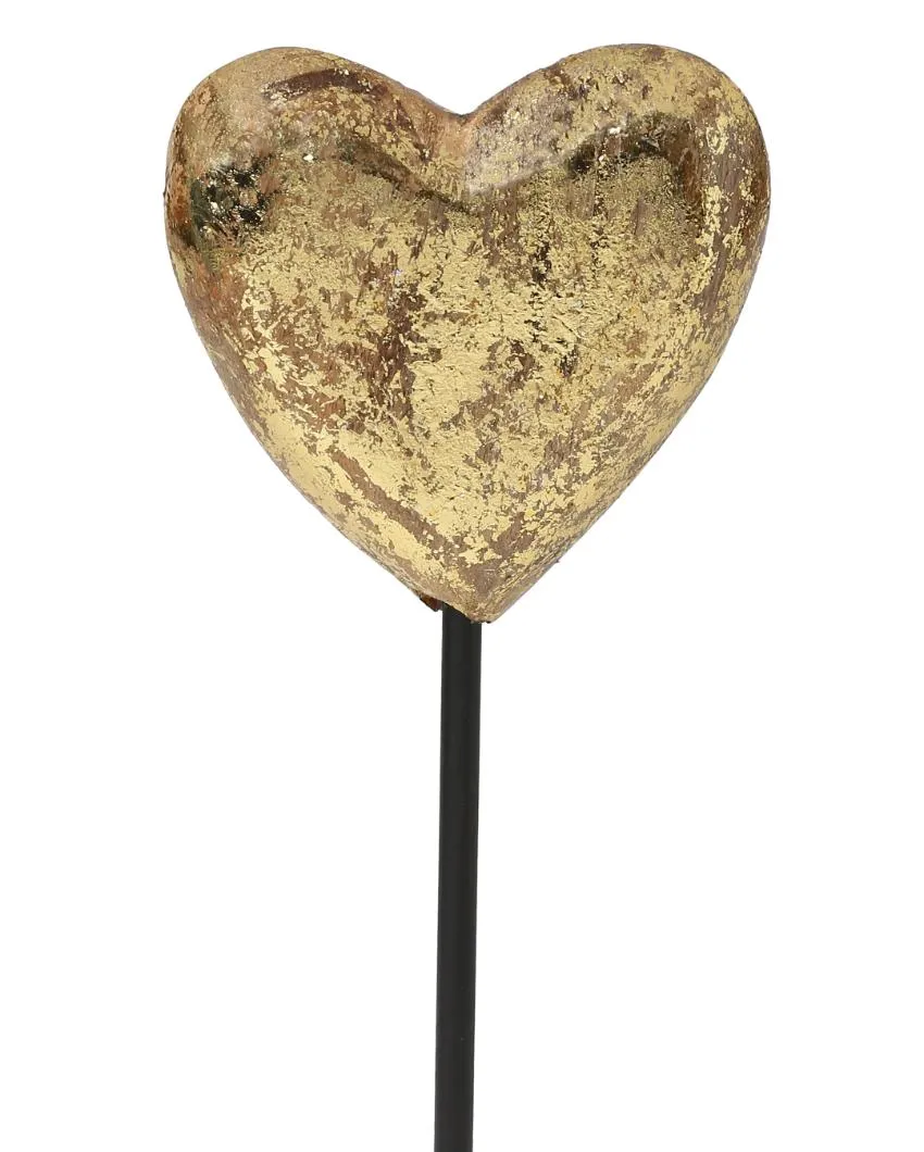 Distress Finish Gold Foiled Heart Showpiece | Single