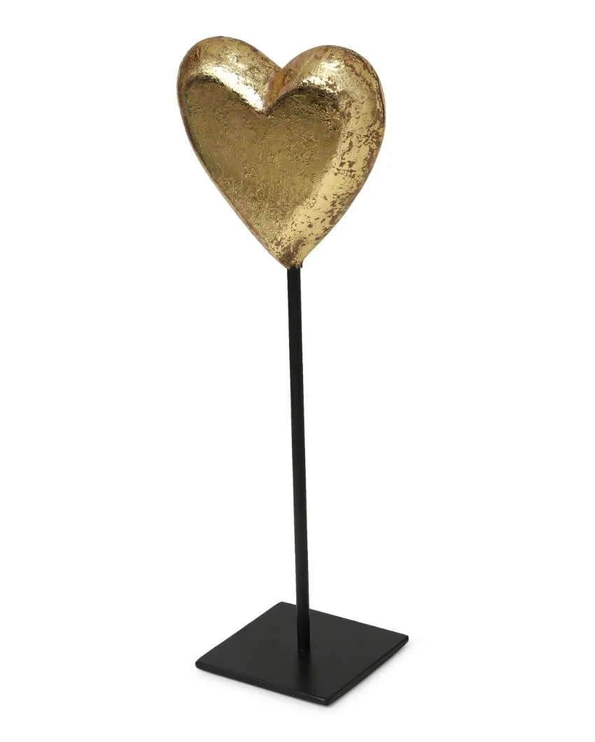 Distress Finish Gold Foiled Heart Showpiece | Single