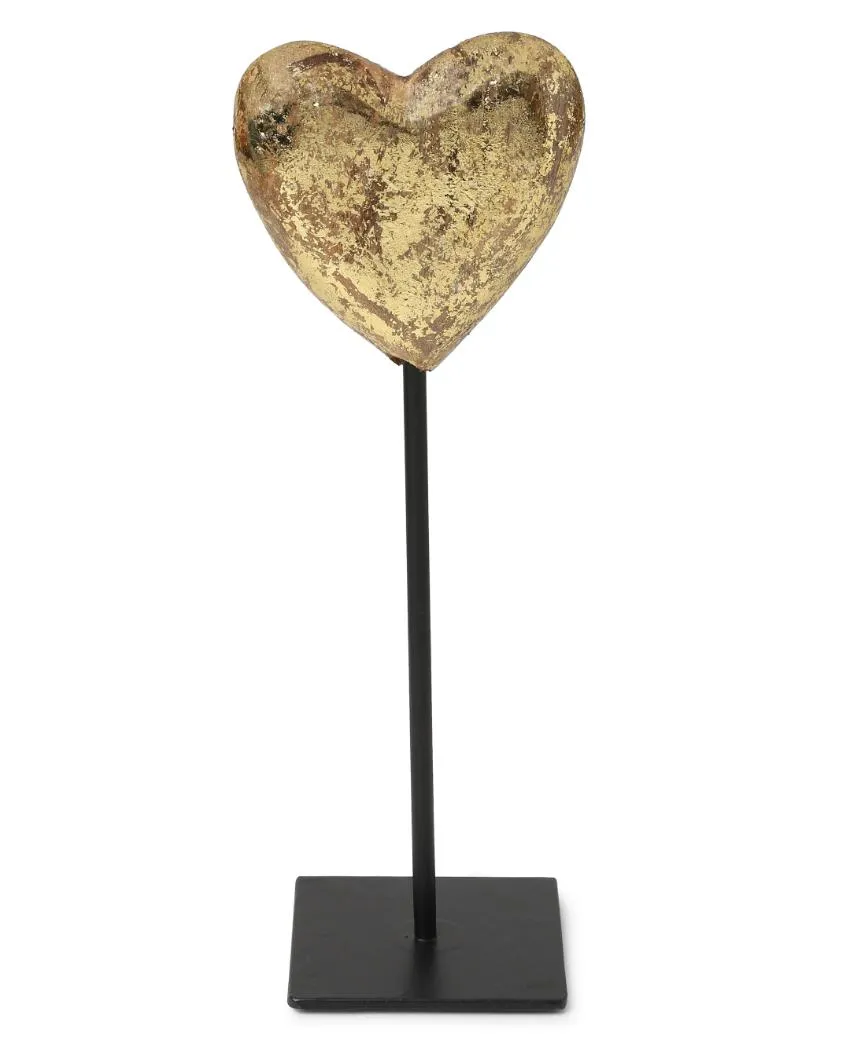 Distress Finish Gold Foiled Heart Showpiece | Single