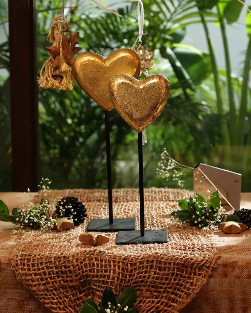 Distress Finish Gold Foiled Heart Showpiece | Single