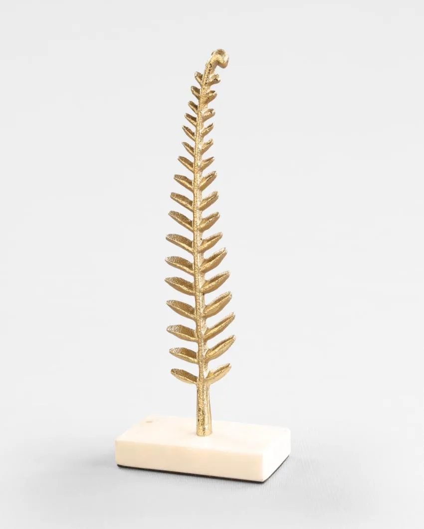 Fern Sculpture On Marble Base Decor Object | 4 x 2 inches